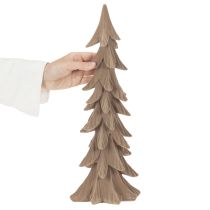 Itens Pequena árvore de Natal decorativa flocada, para decoração de mesa, 44 cm
