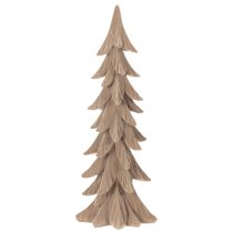 Itens Pequena árvore de Natal decorativa flocada, para decoração de mesa, 44 cm