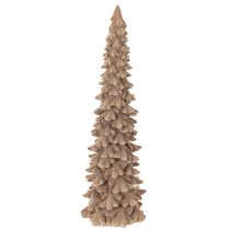 Itens Árvore de Natal decorativa com revestimento floculado para decoração de inverno, 34 cm