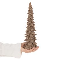 Itens Árvore de Natal decorativa com revestimento floculado para decoração de inverno, 34 cm