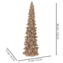 Itens Árvore de Natal decorativa com revestimento floculado para decoração de inverno, 34 cm
