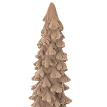 Itens Árvore de Natal decorativa com revestimento floculado para decoração de inverno, 34 cm