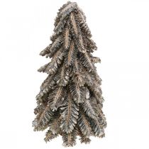 Abeto feito de cones, árvore de Natal coberta de neve, enfeites de inverno, Advento, branco lavado Alt.33cm Ø20cm