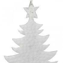 Pingente de árvore de Natal, decoração do Advento, decoração de metal para o Natal, prata 20,5 × 15,5 cm