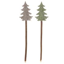 Itens Árvore de Natal decorativa em haste para vasos e arranjos altos, 45 cm, 6 peças