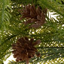 Itens Guirlanda artificial de ramos de pinheiro com pinhas para decoração do Advento, 218 cm