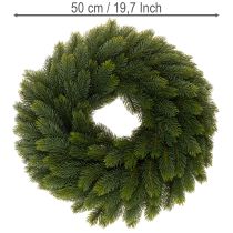 Itens Coroa de ramos de pinheiro artificiais, verde, redonda, 50 cm