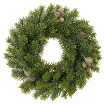 Itens Guirlanda artificial de ramos de pinheiro com pinhas para porta ou mesa, 30 cm