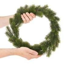 Itens Guirlanda artificial de pinheiro verde para decoração de porta, 35 cm