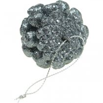 Itens Enfeites de árvore de natal cones deco glitter antracite H7cm 6 peças