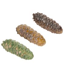 Itens Decoração de pinha de cerâmica, decoração de mesa, outono, 14 cm, 3 peças