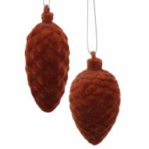 Itens Cones decorativos flocados Rooibos 9,5cm / 8cm 12pcs