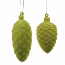 Itens Cones decorativos reunidos em verde musgo 9,5 cm / 8 cm 12 unidades
