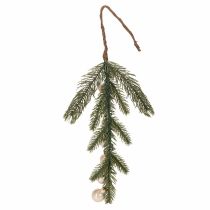Itens Ramo de pinheiro artificial com mini bolas de Natal brancas, 46 cm, 2 peças