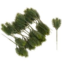 Itens Ramo de pinheiro artificial verde para decoração de inverno, 25 cm, 24 peças