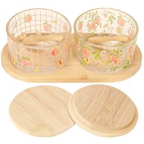Itens Conjunto de Tapas Potes de Geleia de Pêssego em Bandeja 20×10×6,5cm