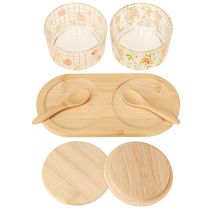 Itens Conjunto de Tapas Potes de Geleia de Pêssego em Bandeja 20×10×6,5cm