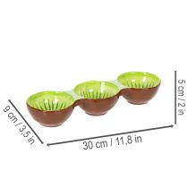 Itens Tigela de cerâmica com motivo de kiwi, decoração de verão para servir tapas e petiscos com estilo, 30 cm