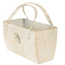 Itens Bolsa metálica, recipiente decorativo, retangular, 26 cm, dourada