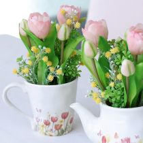 Itens Vaso de cerâmica com motivo floral para decoração nostálgica de primavera, ideal para amantes de plantas, 10,5 cm