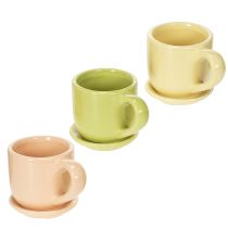 Itens Xícara de café, peça decorativa para mesa, ideal para uma sala de jantar elegante, 11 cm, conjunto de 3 unidades.