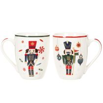 Itens Caneca de Natal com motivo de quebra-nozes e bengala doce, 10 cm, conjunto com 2 peças