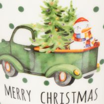 Itens Caneca de café Feliz Natal com motivo de carro natalino, caneca de cerâmica de 10 cm, 2 unidades.