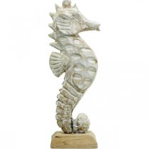 Itens Seahorse Deco Decoração Marítima Madeira Branca Figura Deco H38cm