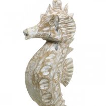 Itens Seahorse Deco Decoração Marítima Madeira Branca Figura Deco H38cm