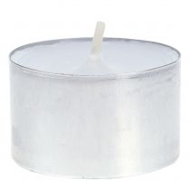 Tealights 75 peças brancas em tigela de alumínio tempo de queima 8 horas