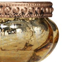 Itens Taça Tealight champanhe ouro antigo com borda de metal Ø6cm Alt.3,5cm