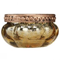 Itens Taça Tealight champanhe ouro antigo com borda de metal Ø6cm Alt.3,5cm