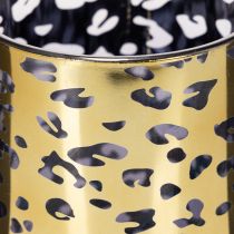 Itens Porta-velas de vidro com estampa de leopardo para decoração de mesa, 12 cm