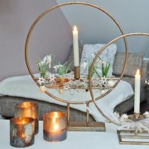Vidro de vela, lanterna decorativa, decoração de mesa com aparência antiga Ø9,5 cm Alt.10 cm 4 unidades