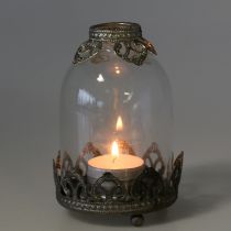Itens Lanterna de vidro Tealight Vintage Ø8,5cm Alt.14cm 2pcs