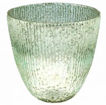 Lanterna de vidro de vela azul verde decoração de mesa de vidro Ø21cm A21,5cm