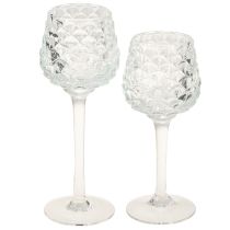Itens Suporte para velas em cone de vidro com base H19,5/22,5 cm, conjunto de 2