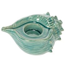 Itens Porta-velas decorativo em formato de concha para mesa, banheiro ou sala de estar, 16 cm