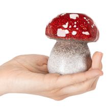 Itens Cogumelo decorativo, amanita muscaria, suporte para vela tealight para decoração de mesa, 9 cm