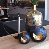 Itens Suporte tealight ouro preto decoração de mesa metal 19×11×17cm