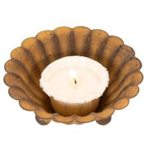 Itens Porta-velas vintage, pequeno recipiente, metal cor de ferrugem, Ø10cm, A4,5cm