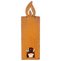 Itens Porta-velas natalino em metal enferrujado, com formato de veado, 45x14cm