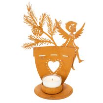 Itens Porta-velas natalino, decoração de anjo, decoração rústica, Ø8cm A18cm