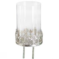 Itens Porta-velas com vidro para conectar em prata vintage Ø5,5cm Alt.8cm 4 unidades