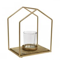 Itens Lanterna casa decoração em metal vela tealight vidro 20×16×26cm