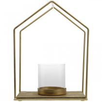 Itens Lanterna casinha de metal porta velas decoração de mesa 26×20×35cm