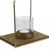 Lanterna de metal suporte de tealight decoração de mesa 26×20×35cm
