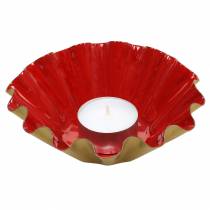 Itens Tigela decorativa para assar forma esmaltada vermelho, dourado Ø12,5cm Alt.4cm