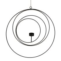 Porta-velas para pendurar castiçal preto Ø40cm