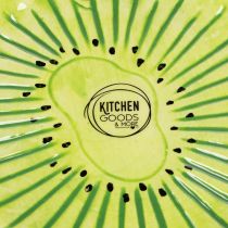 Itens Pratos redondos de cerâmica com estampa de kiwi, ideais para mesa de jantar ou cozinha, 16 cm, conjunto com 2 peças.